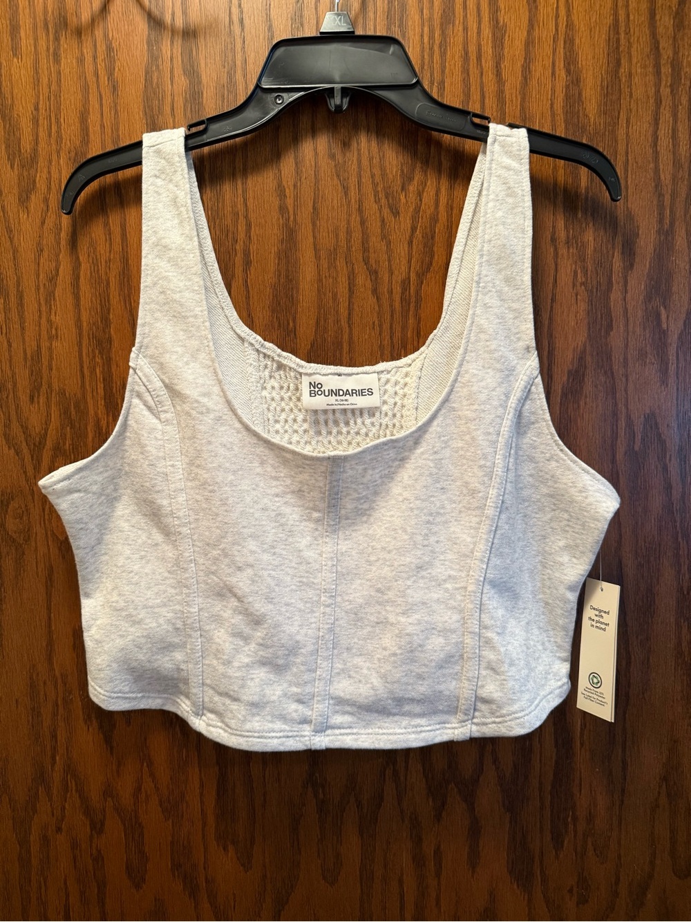No Boundaries Light Gray Cropped Tank Top-Brand New